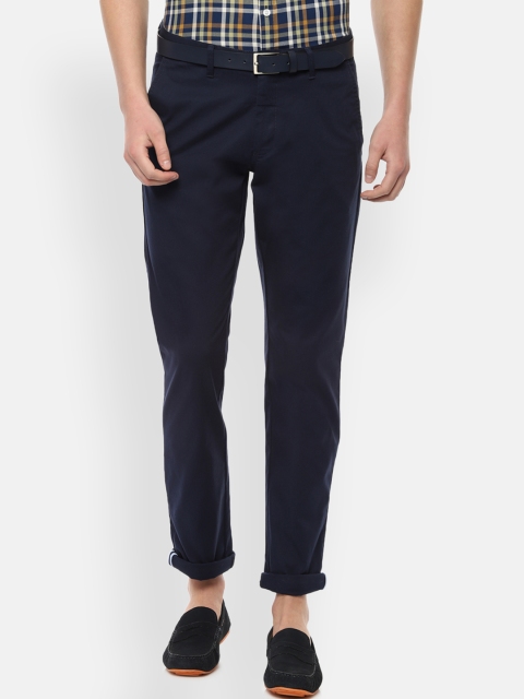 

Van Heusen Sport Men Navy Blue Slim Fit Solid Regular Trousers