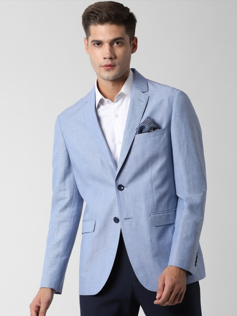 

Peter England Men Blue Solid Slim-Fit Single-Breasted Blazer