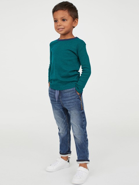 

H&M Boys Lined Denim Joggers, Blue