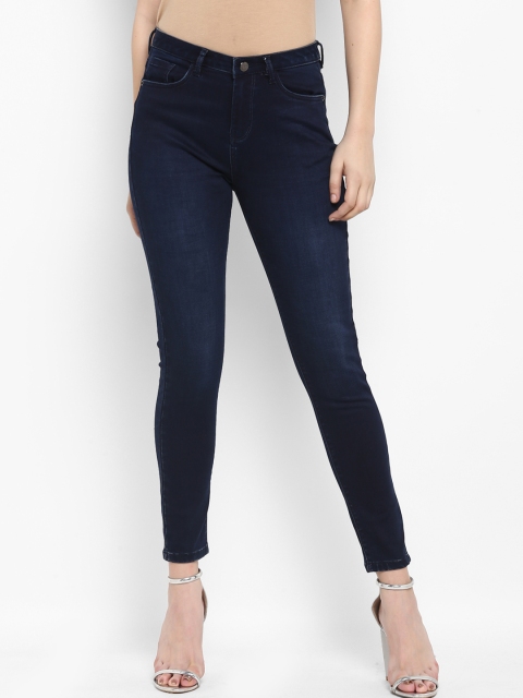 

FOSH Women Navy Blue Slim Fit Mid-Rise Clean Look Stretchable Jeans