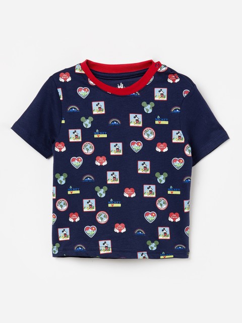 

Juniors by Lifestyle Boys Navy Blue Printed Round Neck T-shirt