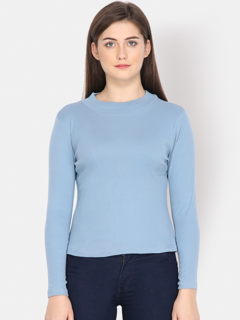 

Yaadleen Women Blue Solid Sweatshirt