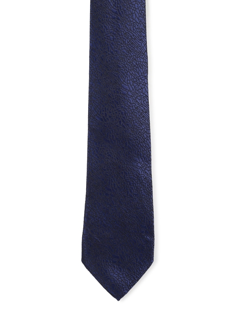 

Peter England Navy Blue Woven Design Broad Tie