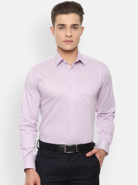 

Van Heusen Men Pink & White Regular Fit Striped Formal Shirt