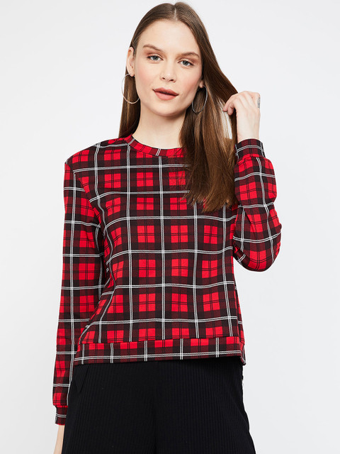 

Fame Forever by Lifestyle Women Red & Black Checked Sweatshirt