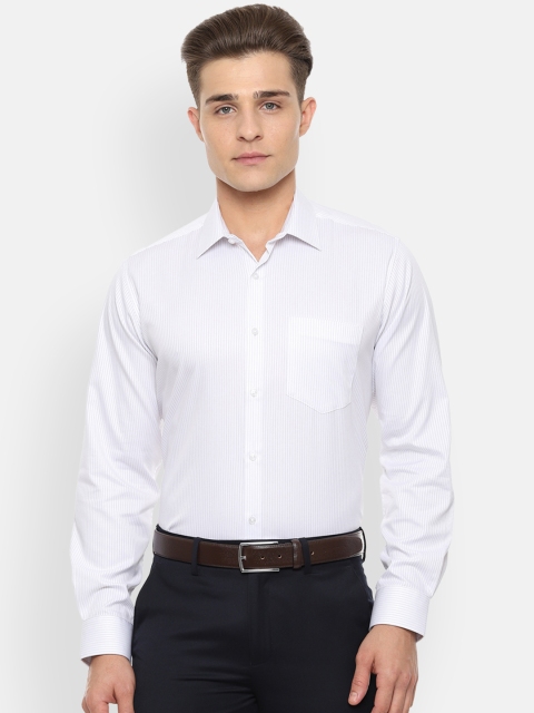 

Van Heusen Men White & Grey Regular Fit Striped Formal Shirt