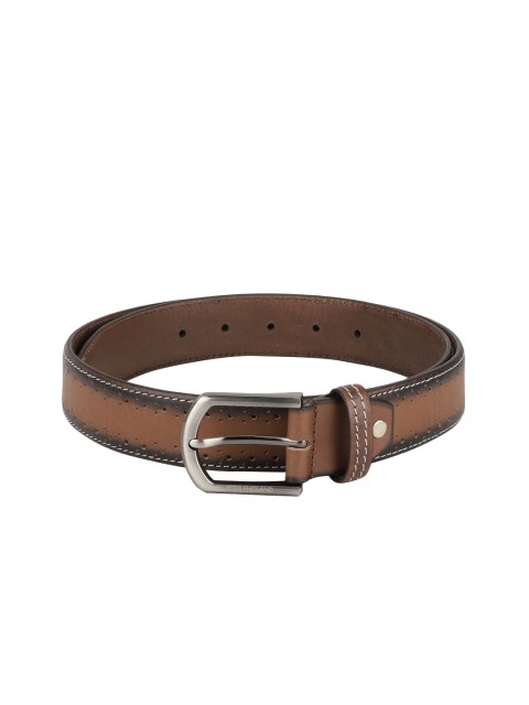 

Peter England Men Brown & Black Printed Leather Belt