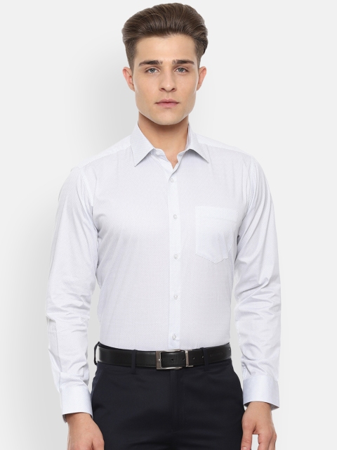 

Van Heusen Men White & Blue Regular Fit Printed Formal Shirt