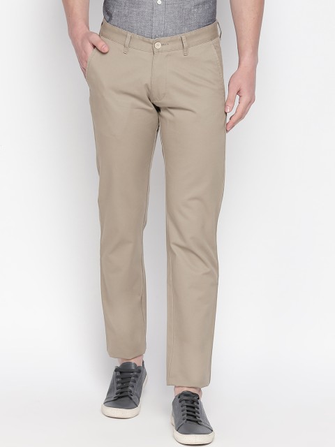 

GIORDANO Men Brown Smart Regular Fit Solid Regular Trousers