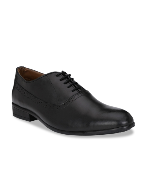 

Rodolfo Darrell Men Black Solid Leather Formal Oxfords