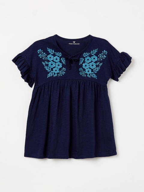 

Fame Forever by Lifestyle Girls Navy Blue Printed Top