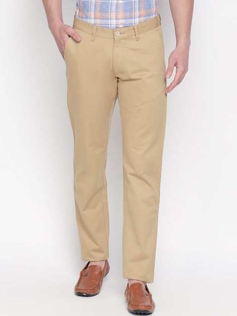 

GIORDANO Men Khaki Smart Regular Fit Solid Regular Trousers