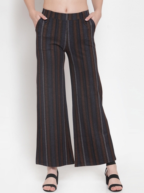 

Westwood Women Brown & Blue Loose Fit Striped Parallel Trousers