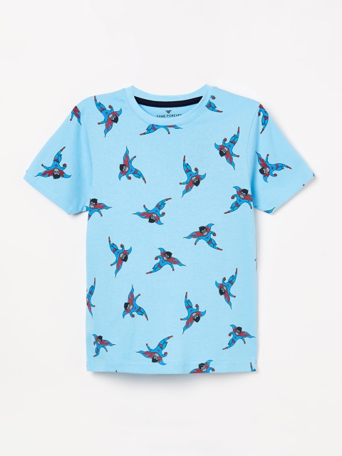 

Fame Forever by Lifestyle Boys Blue Printed Round Neck T-shirt