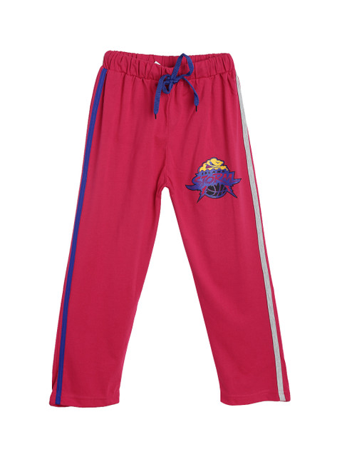 

SWEET ANGEL Kids Pink Solid Straight-Fit Track Pants