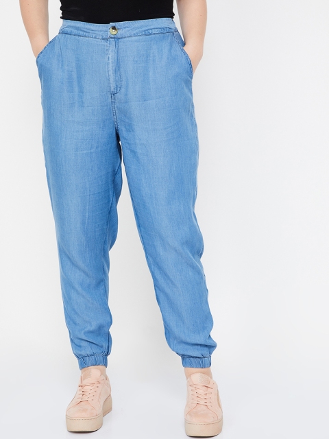 

nexus Plus Size Women Blue Regular Fit Solid Joggers