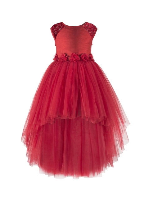 

Toy Balloon kids Girls Printed Red Maxi Dress