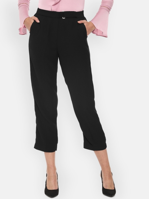 

Van Heusen Woman Black Regular Fit Solid Regular Trousers