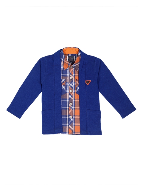 

Noddy Boys Orange Regular Fit Checked Casual Shirt