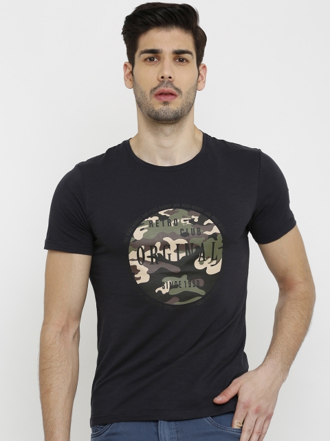 

Rex Straut Jeans Men Grey Printed Round Neck T-shirt