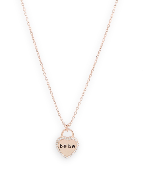 

bebe Women Rose Gold-Plated Necklace, Silver