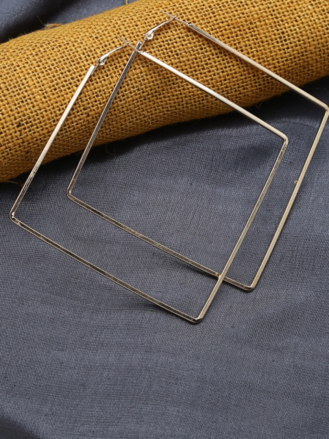 

ZeroKaata Gold-Toned Square Hoop Earrings