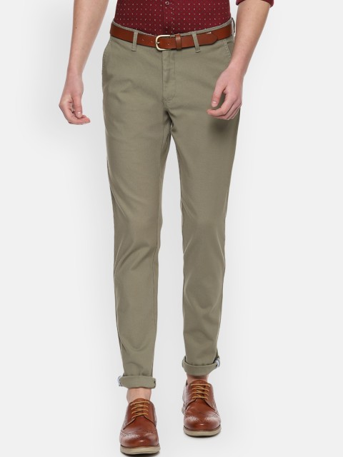 

Van Heusen Sport Men Olive Green Slim Fit Solid Regular Trousers