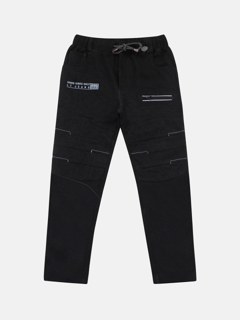 

Lil Tomatoes Boys Black Solid Track Pants