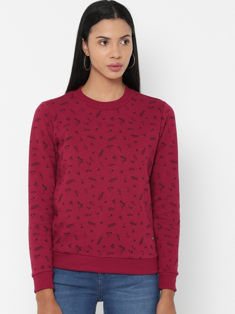 

Allen Solly Woman Red & Black Printed Sweatshirt