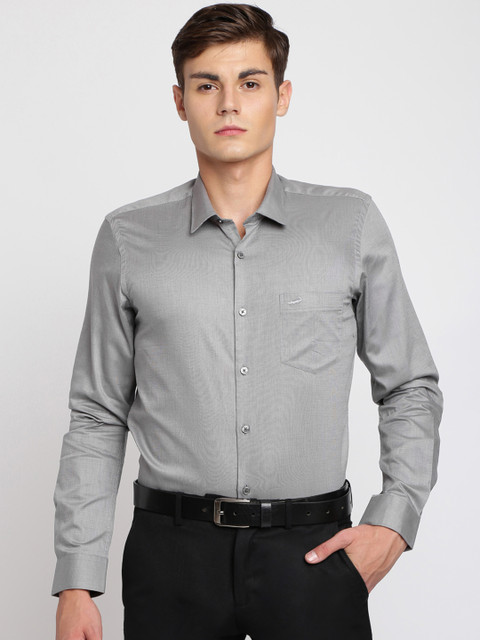 

Crocodile Men Grey Slim Fit Self Design Formal Shirt