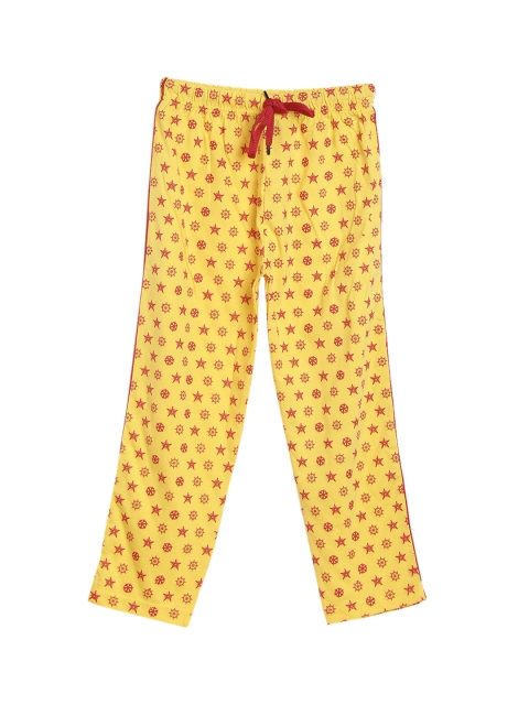 

SWEET ANGEL Kids Yellow & Red Printed Straight-Fit Track Pants