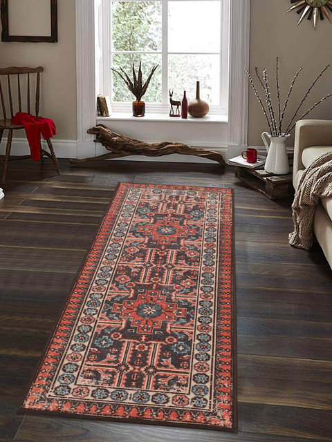 

RUGSMITH Multicoloured Printed Anti-Skid Floor Runner, Multi