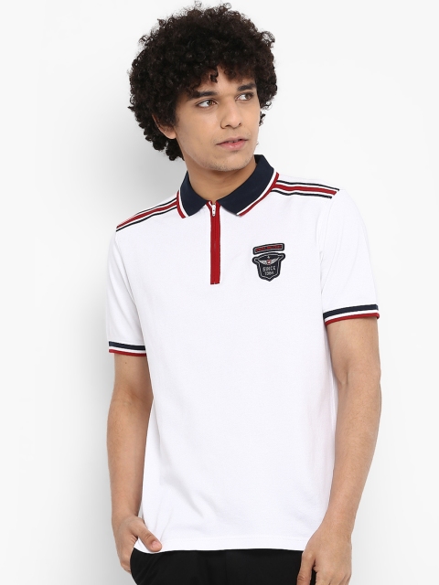 

SWISS MILITARY Men White Solid Polo Collar T-shirt
