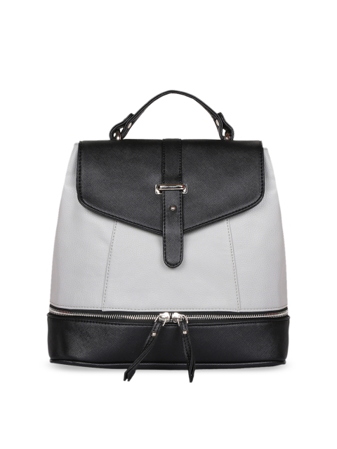 

Lychee bags Women Grey & Black Colourblocked Backpack