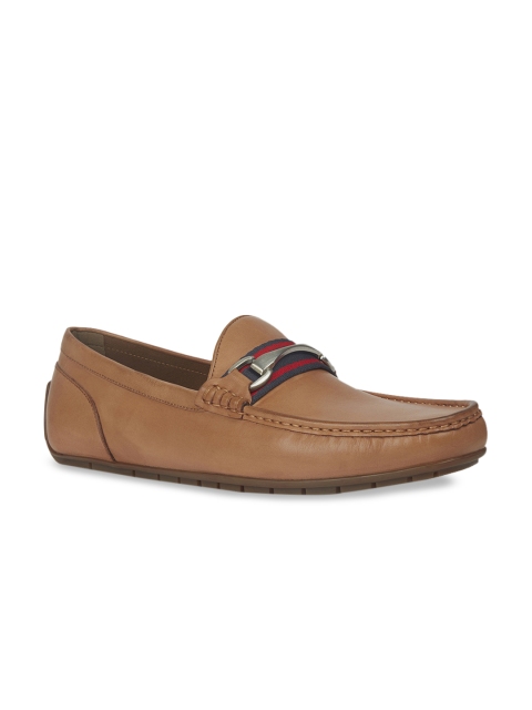 

ALDO Men Tan Brown Leather Horsebit Loafers