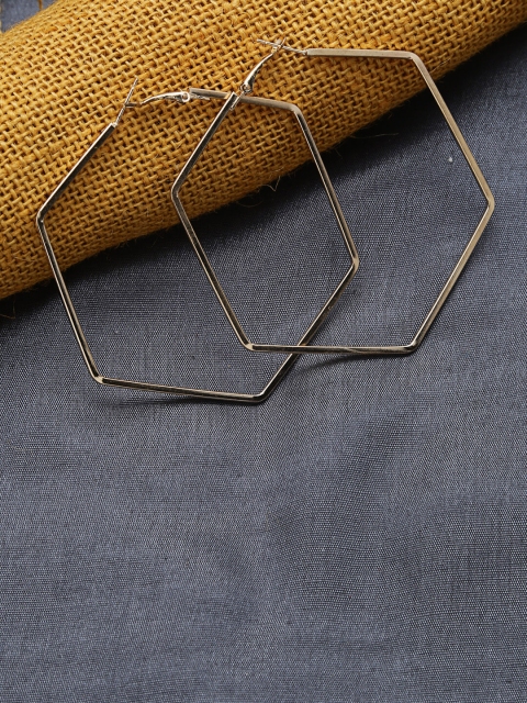 

ZeroKaata Gold-Toned Geometric Hoop Earrings