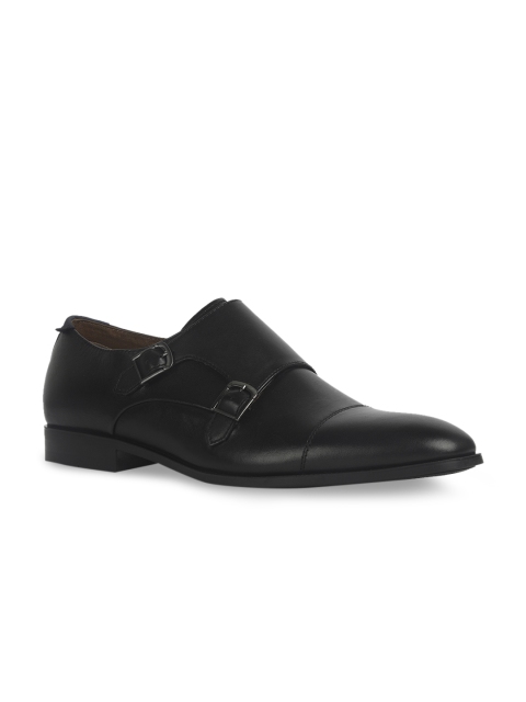 

ALDO Men Black Solid Formal Leather Monks