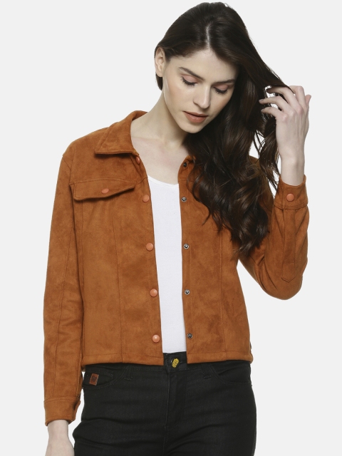 

Campus Sutra Women Brown Solid Windcheater Jacket
