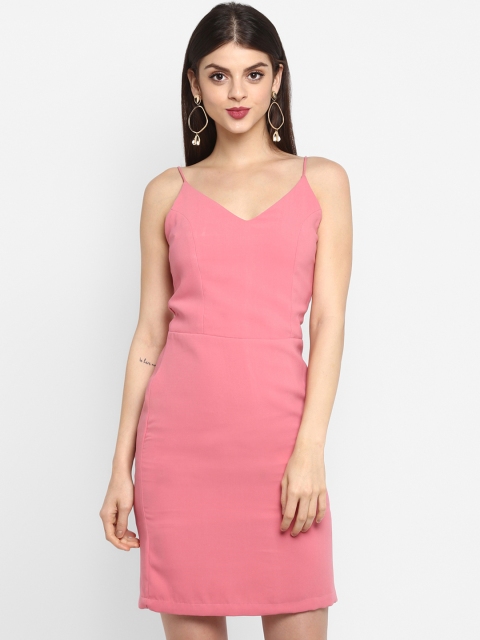 

MIAMINX Women Pink Solid Sheath Dress