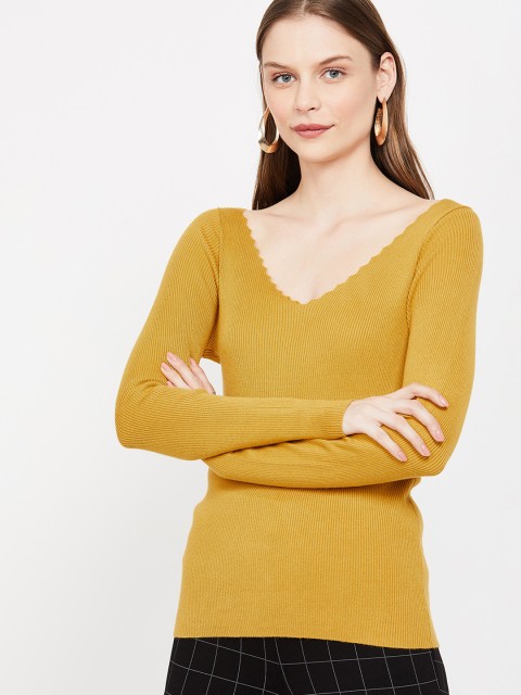 

CODE by Lifestyle Women Mustard Yellow Solid Top