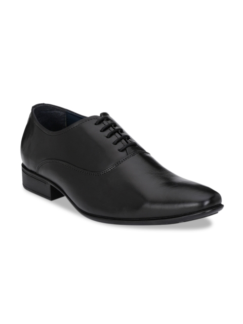 

Rodolfo Darrell Men Black Solid Leather Formal Oxfords