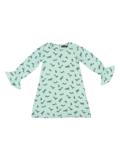 

Allen Solly Junior Girls Green & Lavender Floral Printed A-Line Dress