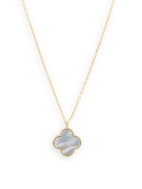 

bebe Silver-Plated Clover Mop Pendant With Chain, Gold