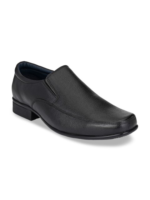 

Rodolfo Darrell Men Black Solid Leather Formal Slip-On Shoes