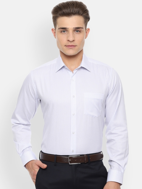Van Heusen Men Blue Regular Fit Striped Formal Shirt