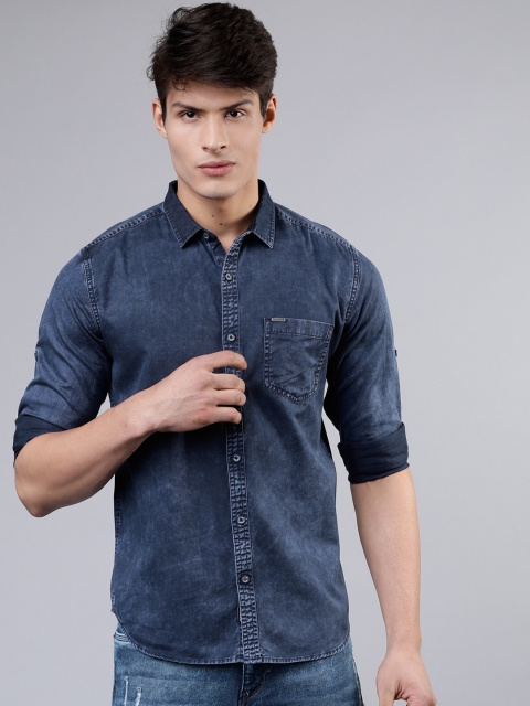 

Ecko Unltd Men Navy Blue Slim Fit Solid Casual Shirt