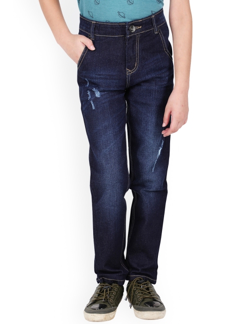 

One Friday Boys Blue Regular Fit Mid-Rise Mildly Distressed Jeans