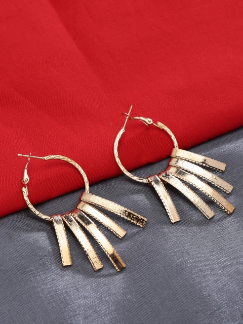 

ZeroKaata Gold-Toned Circular Drop Earrings