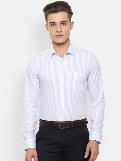 

Van Heusen Men Blue & White Slim Fit Striped Formal Shirt