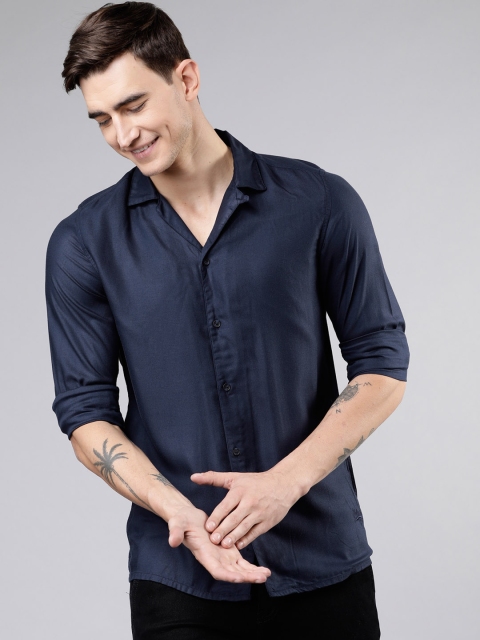 

Ecko Unltd Men Navy Blue Slim Fit Solid Casual Shirt